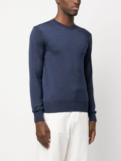 Altea Long-sleeved Fine-knit Jumper In Blue