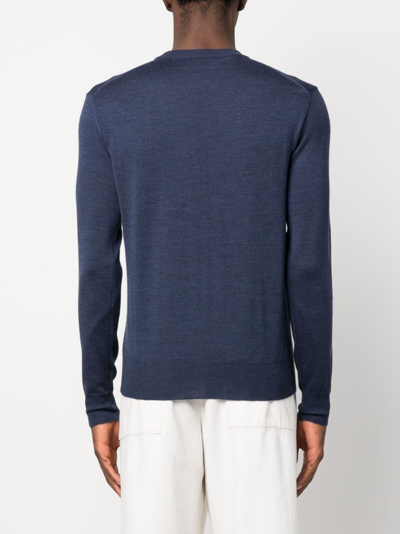 Altea Long-sleeved Fine-knit Jumper In Blue