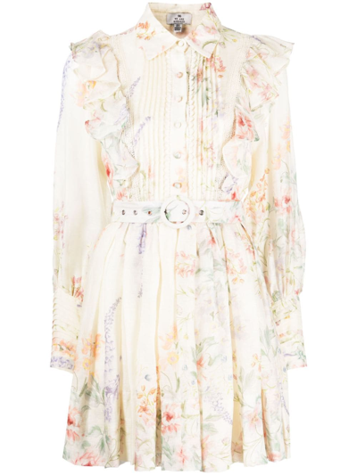 Shop We Are Kindred Primrose Floral-print Minidress In Neutrals