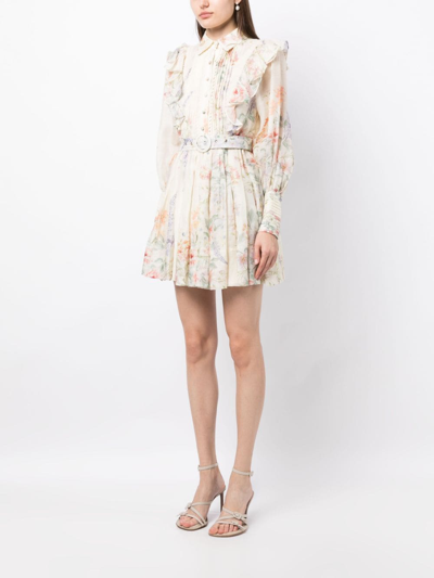 Shop We Are Kindred Primrose Floral-print Minidress In Neutrals