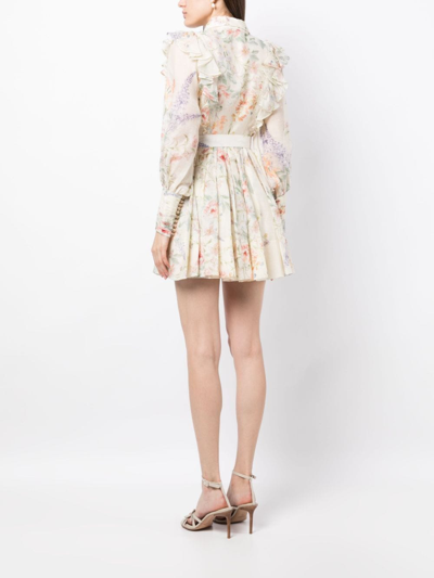 We Are Kindred Primrose Floral-print Minidress In Neutrals