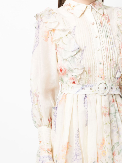 We Are Kindred Primrose Floral-print Minidress In Neutrals