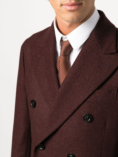 Shop Boglioli Double-breasted Wool-blend Coat In Red