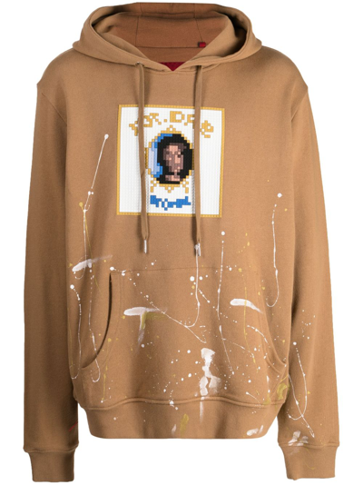 Shop Mostly Heard Rarely Seen 8-bit Graphic-print Cotton Hoodie In Brown