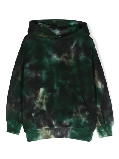 Shop Molo Maxx Marbled-pattern Hoodie In Green