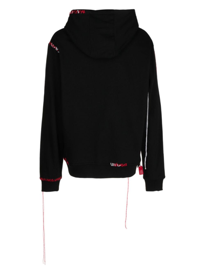 Shop Mostly Heard Rarely Seen 8-bit Embroidered-detail Cotton Hoodie In Black