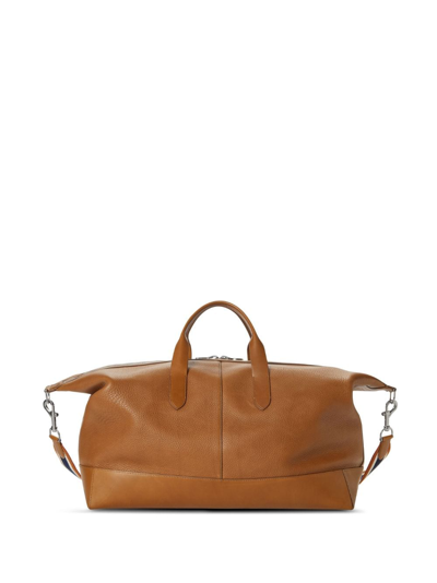 Shop Shinola Canfield Classic Leather Holdall In Brown