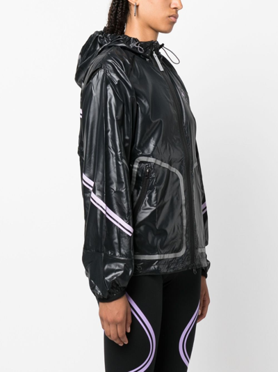 Shop Adidas By Stella Mccartney Truepace Hooded Lightweight Jacket In Black