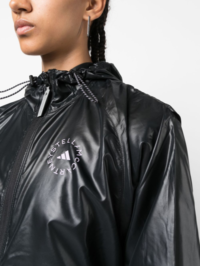 Shop Adidas By Stella Mccartney Truepace Hooded Lightweight Jacket In Black