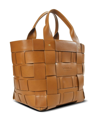 Shop Shinola The Large Bixby Leather Tote Bag In Brown