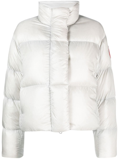 Shop Canada Goose Cypress Cropped Puffer Jacket In Grey