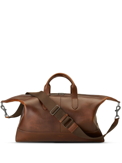 Shop Shinola Canfield Classic Leather Holdall In Brown