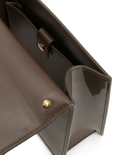 Dolce & Gabbana Dg Logo Patent Leather Crossbody Bag In Brown