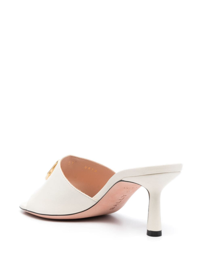 Shop Bally 70mm Emblem-plaque Leather Mules In White
