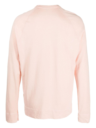 Shop James Perse Raglan-sleeve Crew-neck Sweatshirt In Pink