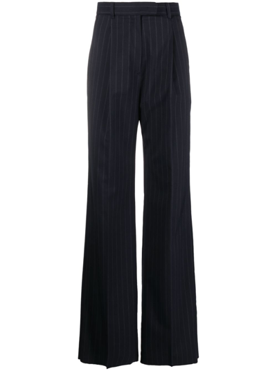 Shop 's Max Mara Pinstripe-pattern Wide-leg Trousers In Blue