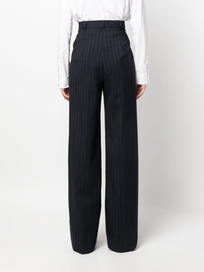 Shop 's Max Mara Pinstripe-pattern Wide-leg Trousers In Blue