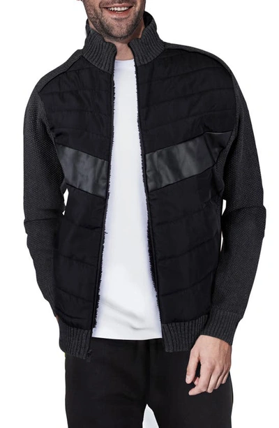 Shop X-ray Lightly Insulated Full Zip Jacket In Black/ Charcoal
