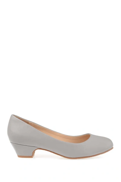 Journee Collection Saar Womens Faux Leather Slip On Pumps In Grey