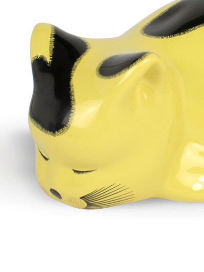 Shop Fornasetti Macchiato Cat-shaped Ceramic Decoration In Gia