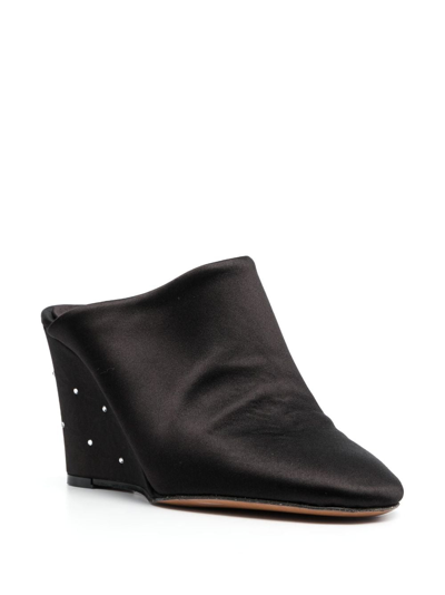 Forte Forte 90mm Satin High-wedge Mules In Black