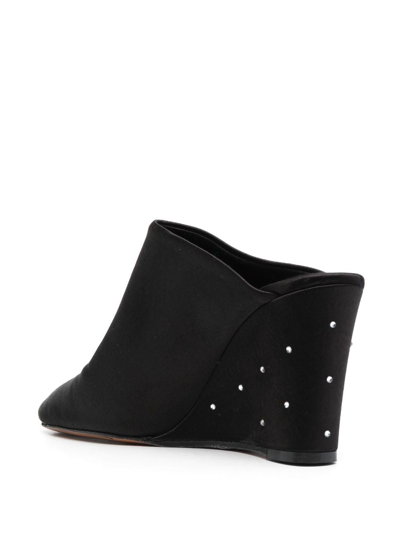 Forte Forte 90mm Satin High-wedge Mules In Black