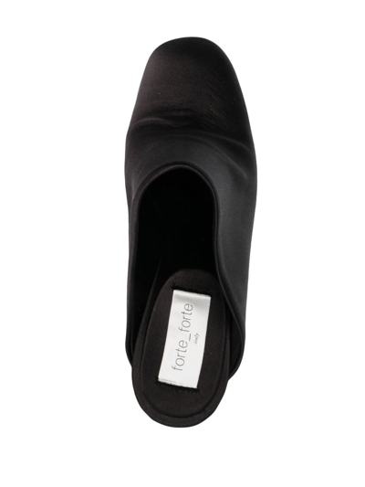 Forte Forte 90mm Satin High-wedge Mules In Black