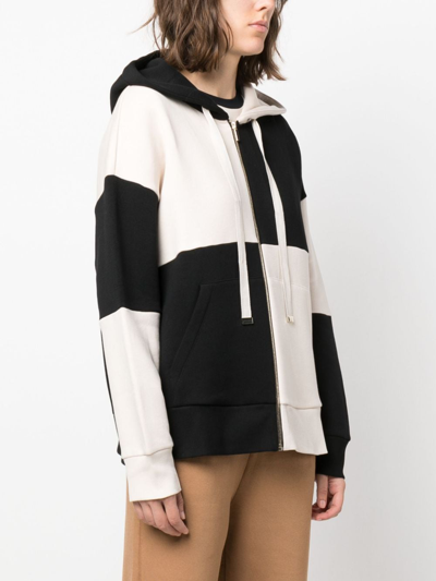 Shop 's Max Mara Exaggerated Check-pattern Zip-up Hoodie In Black