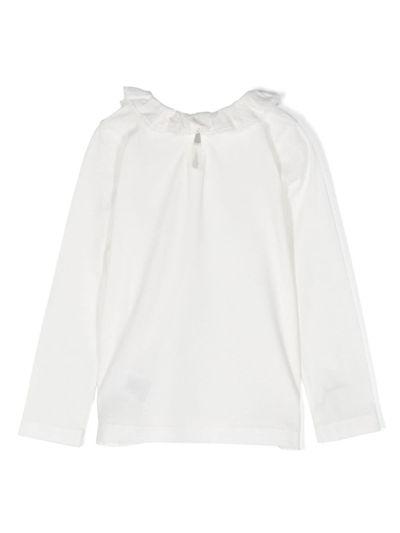 Shop Bonpoint Ruffle-collar Cotton Blouse In White