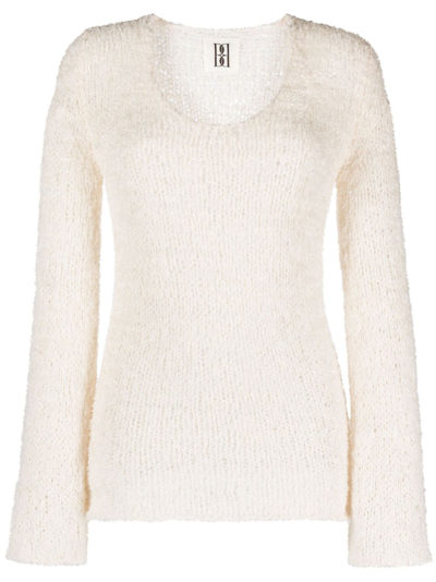 Shop By Malene Birger Round-neck Long-sleeve Top In White