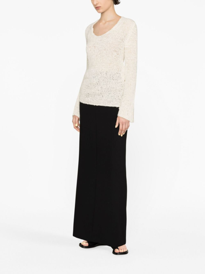 Shop By Malene Birger Round-neck Long-sleeve Top In White