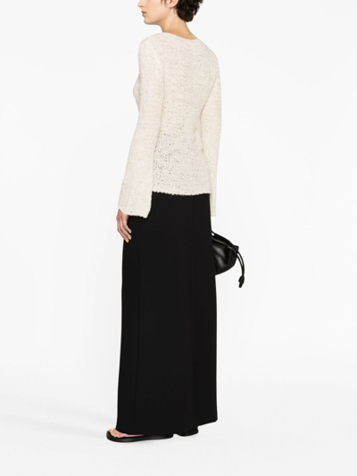 Shop By Malene Birger Round-neck Long-sleeve Top In White