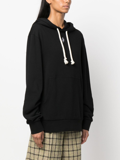 Jw Anderson J.w. Anderson Anchor Embroidery Hoodie In Black