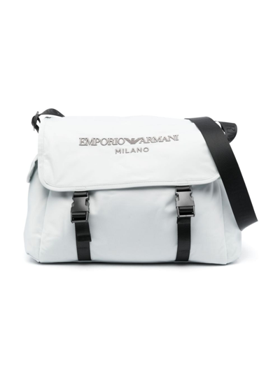Shop Emporio Armani Logo-embroidered Changing Bag In Grey