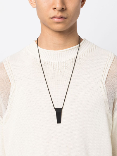 Shop Rick Owens Logo-engraved Chain Necklace In Black