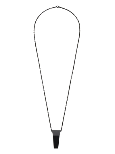 Shop Rick Owens Logo-engraved Chain Necklace In Black