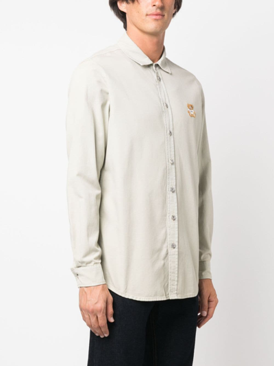 Moschino Teddy Bear-motif Cotton Shirt In Green