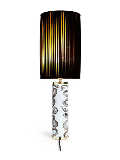 Fornasetti Cylindrical Pleated Lampshade In Black
