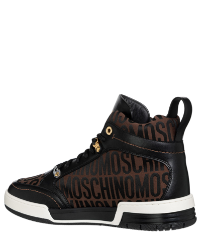 Pre-owned Moschino Sneaker High Herren Mm15064g1h10130a Brown - Black Schuhe Sneakers