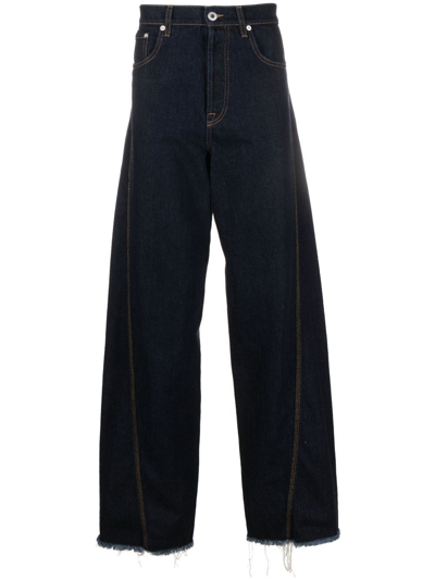 Shop Lanvin Twisted Wide-leg Jeans - Men's - Cotton In Blue