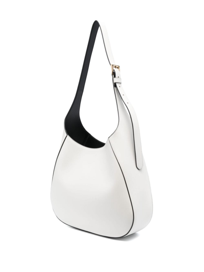 Prada Triangle-logo Leather Shoulder Bag In White