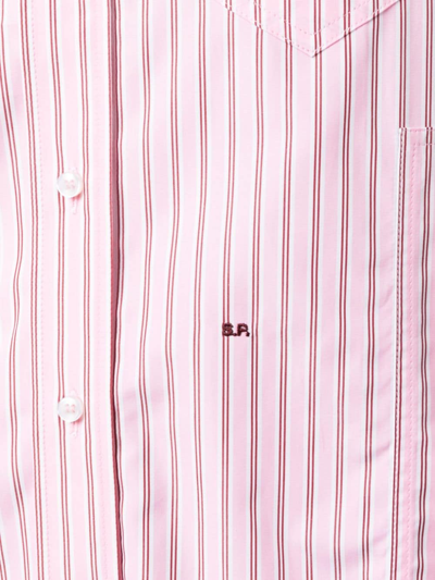 Shop Saks Potts William Striped Cotton Shirt In Rosa
