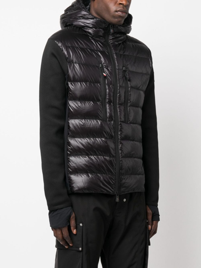 Shop Moncler Après-ski Knit-sleeves Puffer Jacket In Black