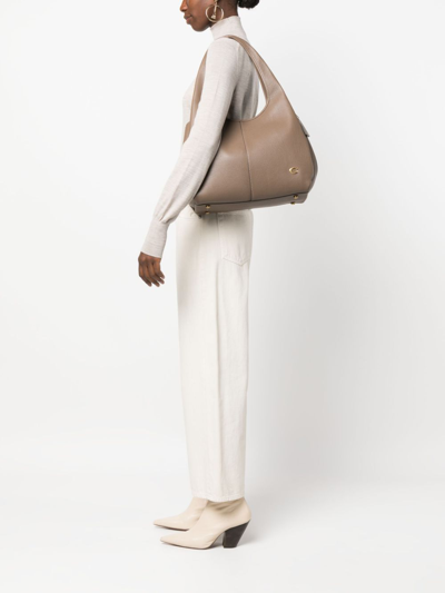 Coach Lana Pebbled-leather Tote Bag In Brown
