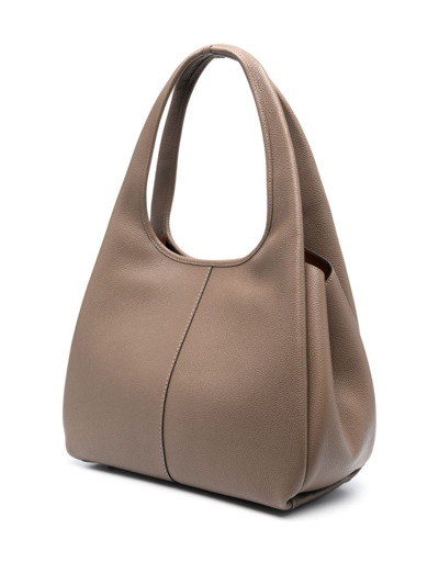 Shop Coach Lana Pebbled-leather Tote Bag In Brown