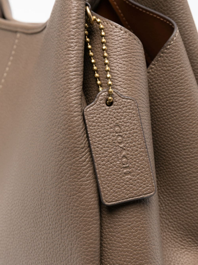 Coach Lana Pebbled-leather Tote Bag In Brown