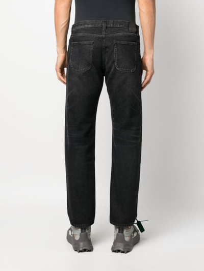 Shop Off-white Arr Tab Logo-patch Tapered Jeans In Grau