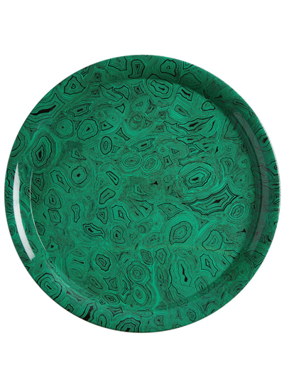 Shop Fornasetti Malachite Graphic-print Tray In Green