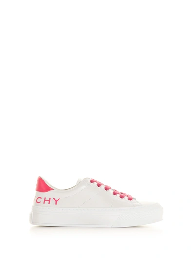 Shop Givenchy City Sport Sneaker In Leather With Logo In White Pink