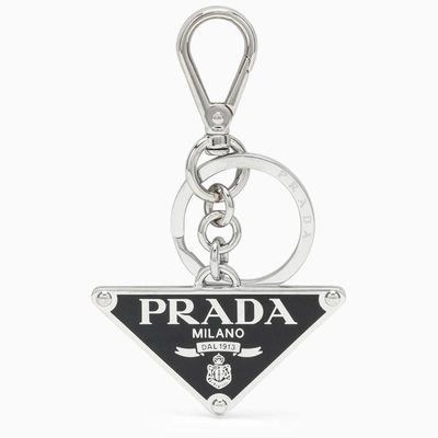 Shop Prada Black Keyring In Nero